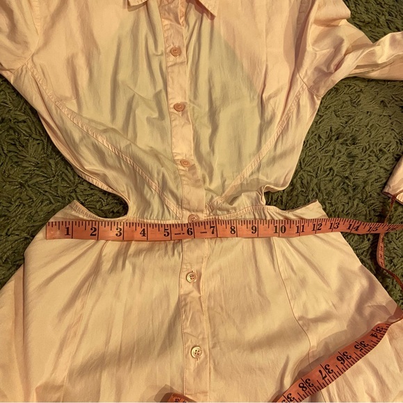 Nina Ricci Open Back Cotton Silk Blend Poplin Midi Shirt Dress In Pink 36 $1,790 - Picture 11 of 16
